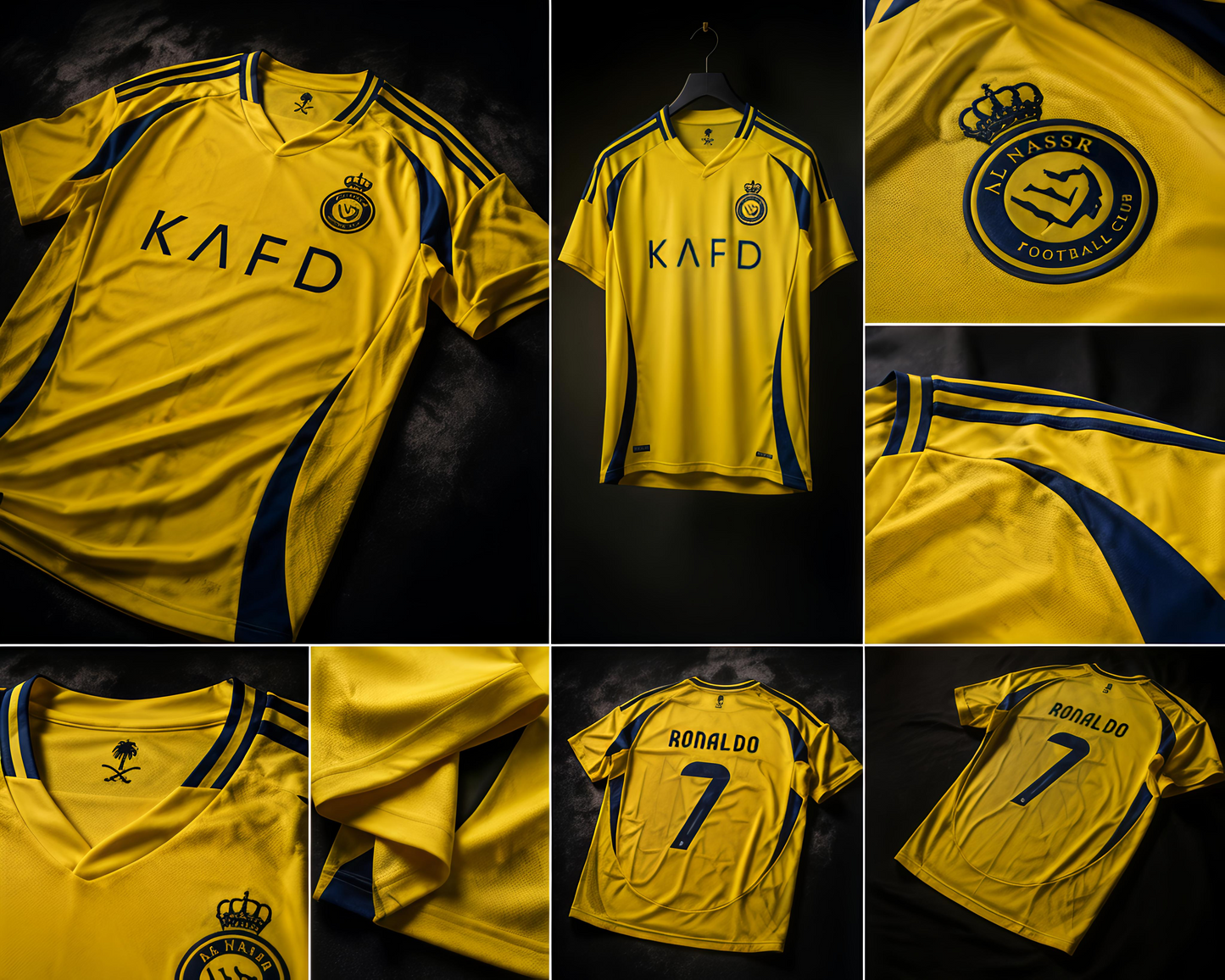 Christiano Ronaldo Al Nassr 2024 Yellow Home Jersey #cr7