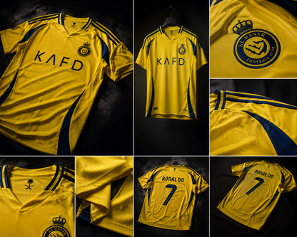 Christiano Ronaldo Al Nassr 2024 Yellow Home Jersey #cr7
