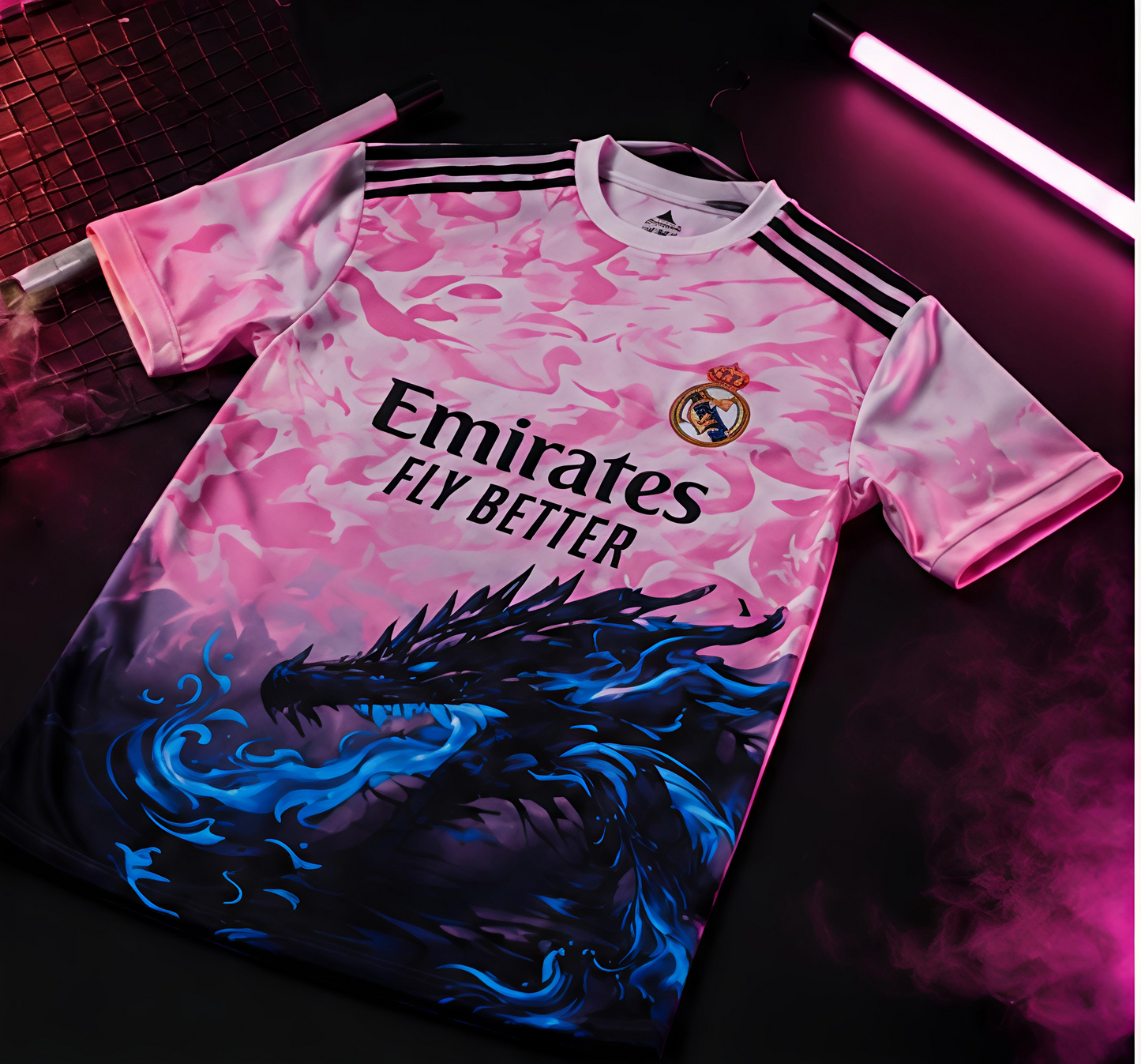 Real Madrid (Pink and Blue Dragon Edition)Jersey