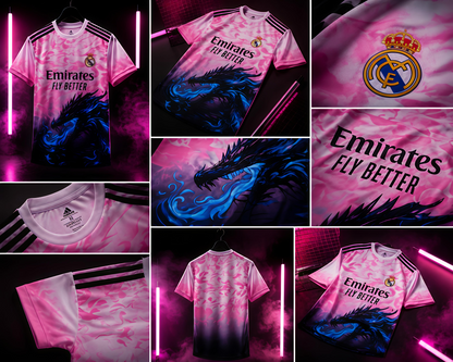 Real Madrid (Pink and Blue Dragon Edition)Jersey