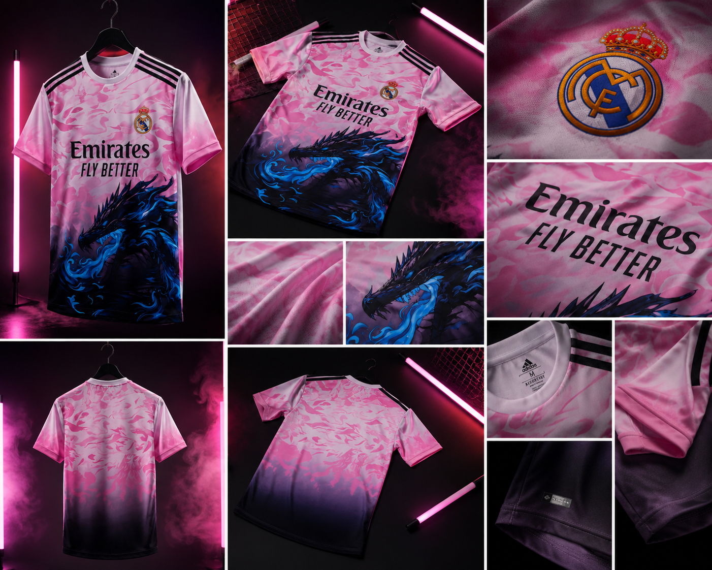 Real Madrid (Pink and Blue Dragon Edition)Jersey